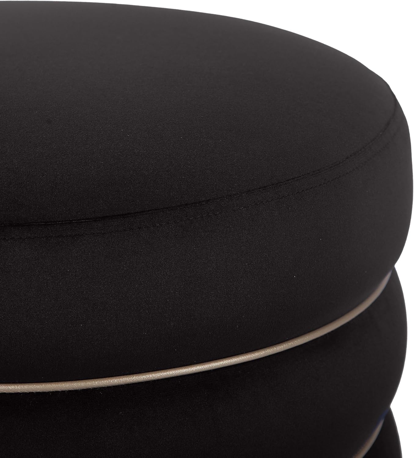 TOV Furniture Lakka Black Velvet Ottoman
