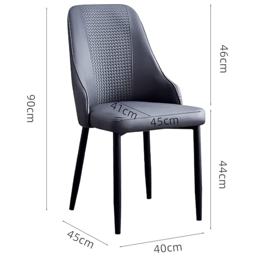 Modern Dining Chairs Set of 2, PU Dining Room Chairs, Kitchen Side Chair Armless Accent Chairs with Carbon Steel Legs, for Living Room, Restaurant,A