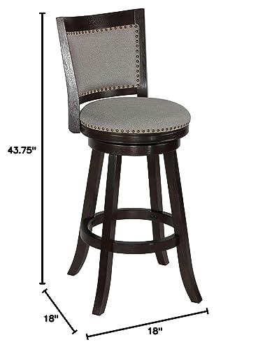 Cortesi Home Ferne Solid Wood Swivel Counter Stool, 24
