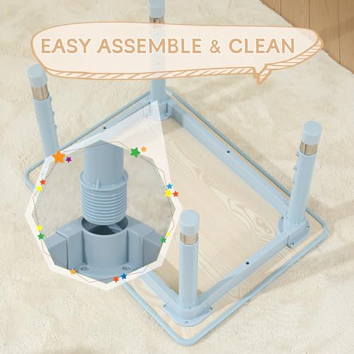 Todder Table and Chairs, 31.5''L x 23.6''W Sturdy kids Activity table with Stainless Steel Legs, Kids Table and 2 Chairs with Anti-Slip Foot Covers, Graffiti Desktop