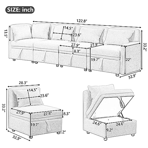 U-Shaped Sectional Sofa,120