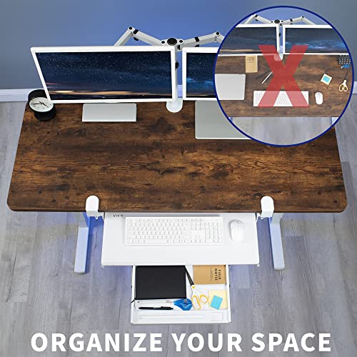 VIVO Large Keyboard Tray Under Desk Pull Out Platform with Pencil Drawer, Extra Sturdy C Clamp Mount, 27 (33 Including Clamps) x 11 inch Slide-Out Tray with Storage Drawer, Black, MOUNT-KB05-4D