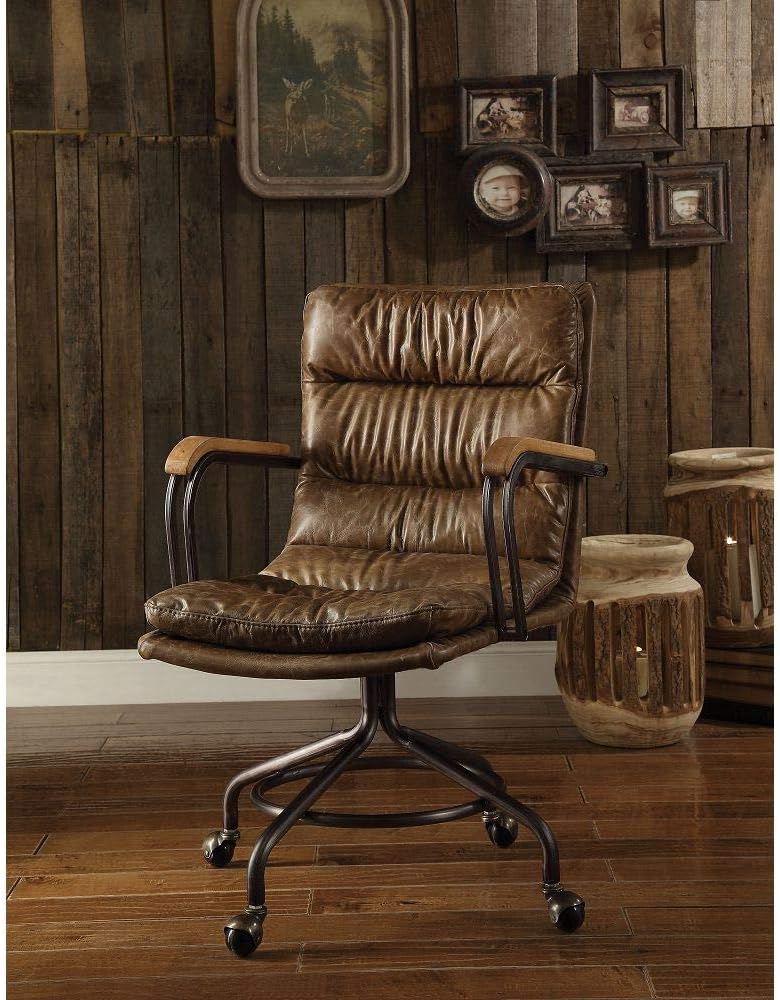 Acme Harith Office Chair in Vintage Whiskey Top Grain Leather 92416
