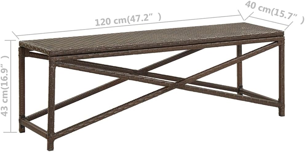 Patio Bench, Porch Bench Patio Chairs Beach Chair Bedroom Bench Suitable for Entryway Garage Living Room Yard, 47.2