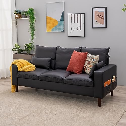Panana Convertible Sectional Sofa Couch, 2 and 3 Seat L Shaped Sofa with Armrest Small Couch Ottoman for Living Room, Apartment and Office (Curved Arms, 3 Seats)