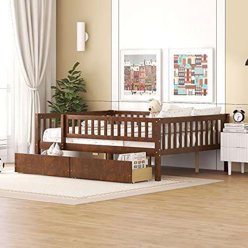 Bellemave Full Trundle beds for Kids, Daybed with Trundle, Wood Full Bed for Teens, Adults, No Box Spring Needed, White
