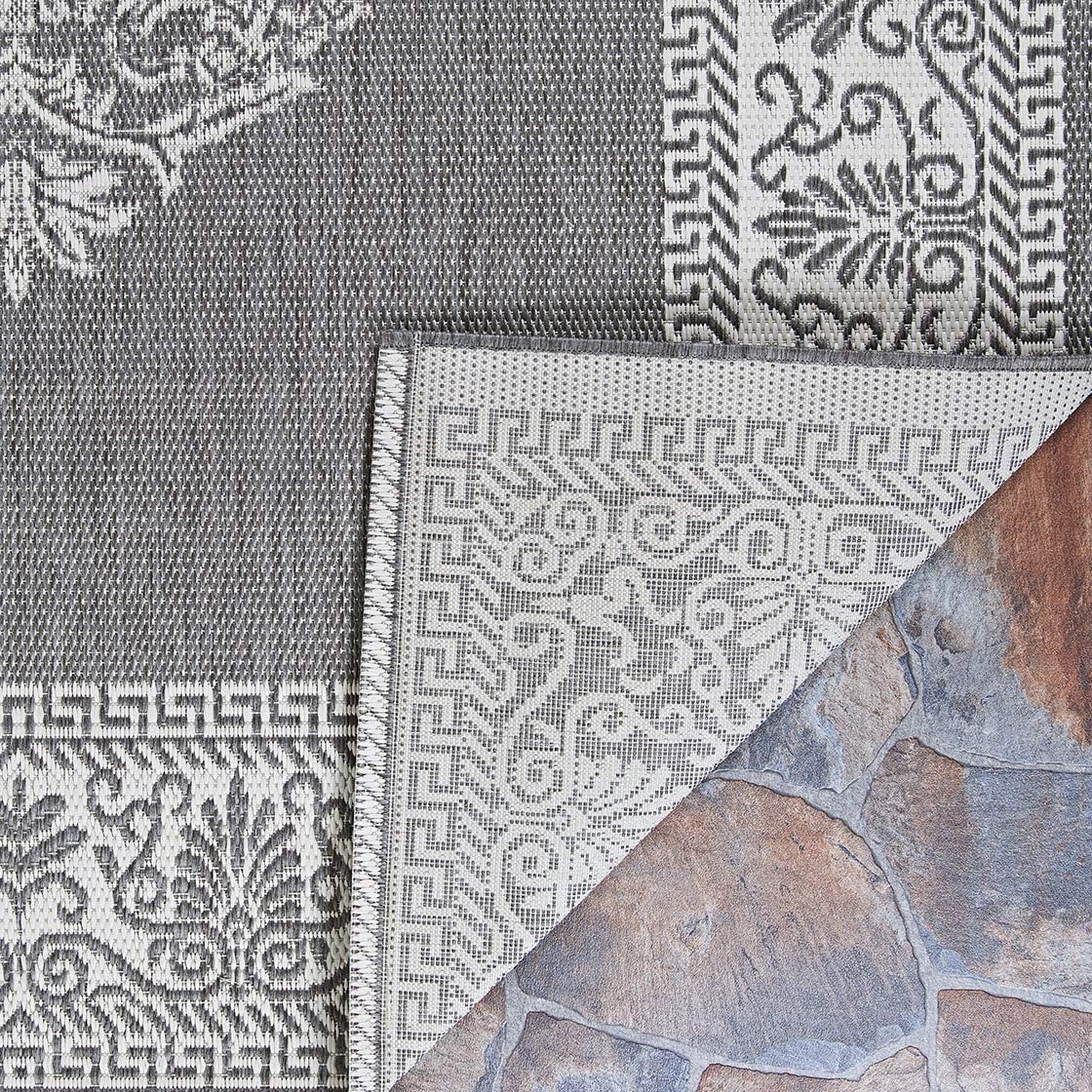 Couristan 1078/3012 Recife Antique Medallion/Grey-White 3-Feet 9-Inch by 5-Feet 5-Inch Rug