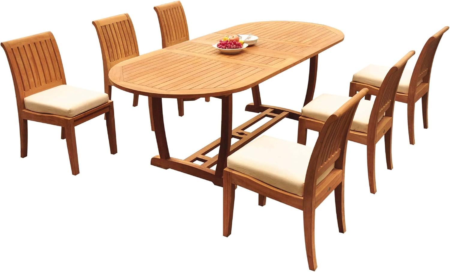 Grade-A Teak Wood 6 Seater 7 Pc Dining Set: 94