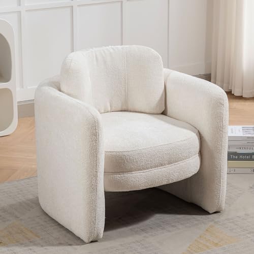 Accent Chair, Accent Chairs for Living Room with Backrest and Armrest, Upholstered Living Room Chairs in Velvet, Comfy Armchair Reading Chair for Bedroom, Small Space, Office, Reading Room, Orange