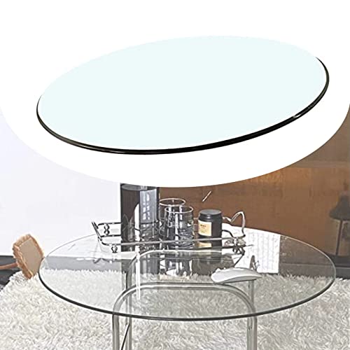 Glass Coffee Table, Tempered Glass Round, with Flat Polished Edge, Clear and Heavy, Tempered Glass Top, for Dining Table, Coffee Table, Home & Office Use