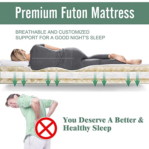 NeuType Futon Mattress Sleeping Mat on Floor for Adults- Suitable for Camping, Road Trip, Guest Room, Japanese Futon Mattress, Twin Size