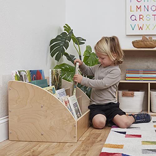 ECR4Kids Toddler Book Display, Beginner Bookshelf, White Wash