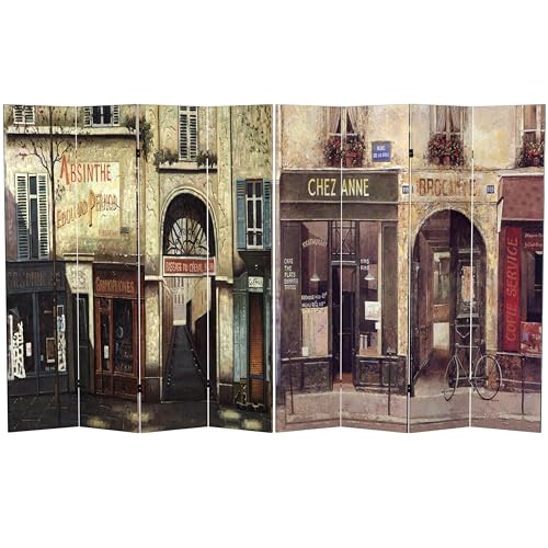 Oriental Furniture 6 ft. Tall Double Sided French Cafe Canvas Room Divider