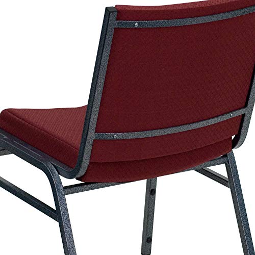 EMMA + OLIVER Heavy Duty Burgundy Patterned Fabric Stack Chair