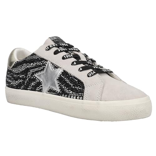 VINTAGE HAVANA Womens Flair Glitter Lace Up Sneakers Shoes Casual - Pink