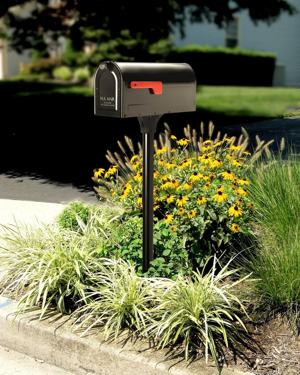 Architectural Mailboxes 7680B-10 MB1 Mount Mailbox and In-Ground Post Kit, Medium, Bl