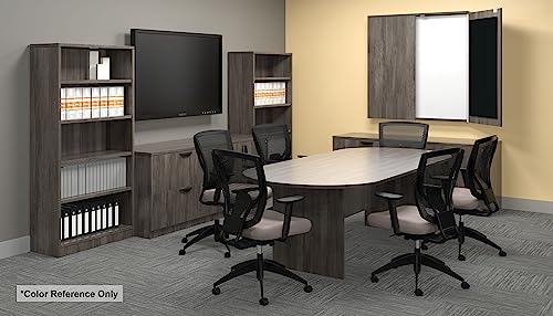 GOF 6FT, 8FT, 10FT Conference Table & Chair (G10705B) Set, Dark Cherry, Espresso, Artisan Grey, Mahogany, Walnut (10ft Table with 8 Chairs, Artisan Grey)
