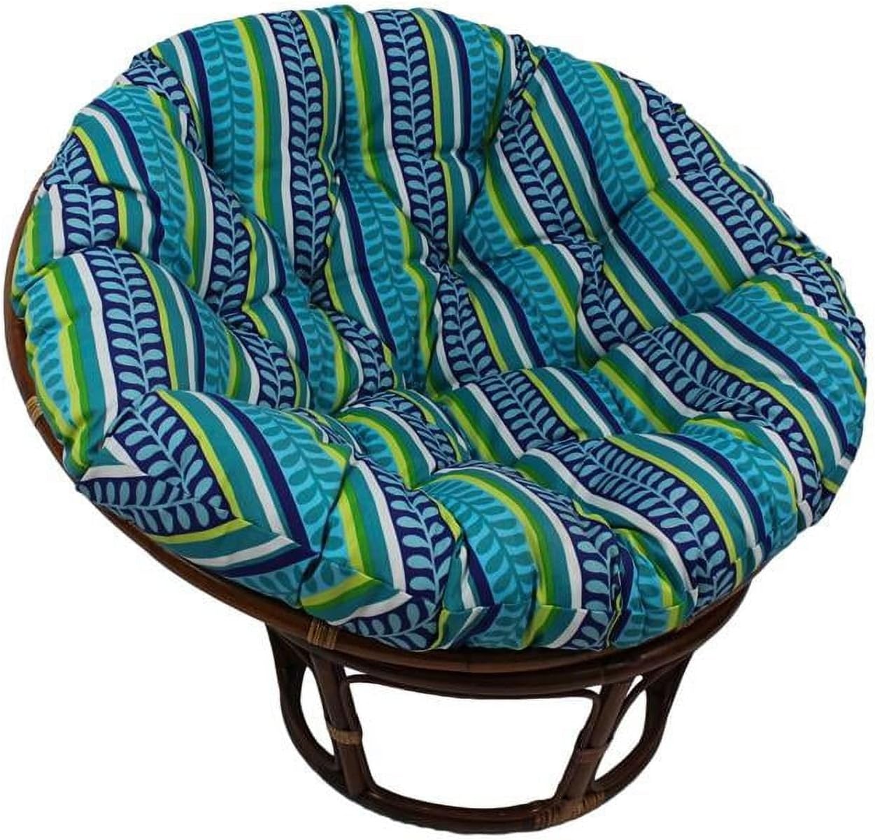 52 in. Patterned Outdoor Spun Polyester Papasan Cushion Pike Azure