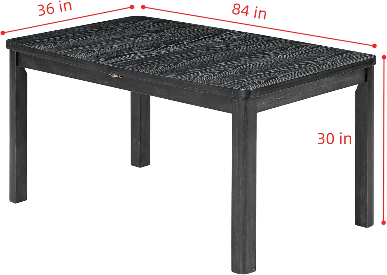 9 PCS Extendable Dining Table Set, Black+ Gray