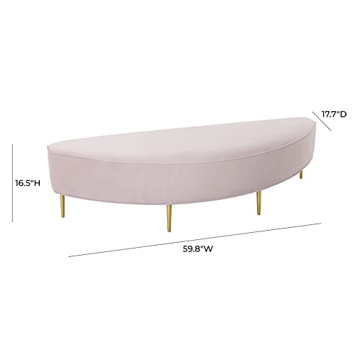 Tov Furniture Bianca Velvet Upholstered Bench (Cream, King)
