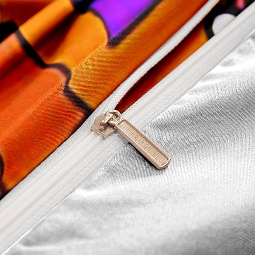 3 Piece Kitty Duvet Cover Set Bedding Set Ultra Frinted Quilt Hello Printed Microfiber Comforter Protector Cute Bed Cover Set Pillowcases, Twin