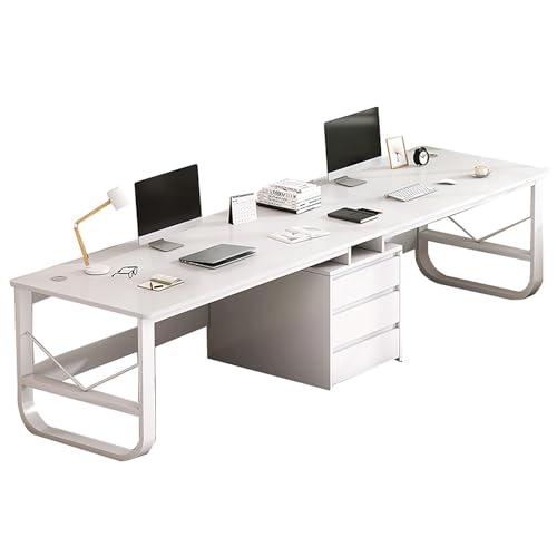 Extra Long Computer Desk,2 Person Desk With Drawers,double Workstation Desk For Home Office,large Wood Computer Desk Writing Table,modern Home Office Desk 78.7 Inch(200x50x73cm(79x20x29inch), Walnut)