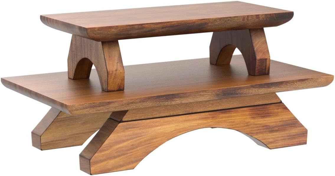 DharmaObjects Premium Solid Wood Hand Carved Personal Shrine Altar Meditation Table