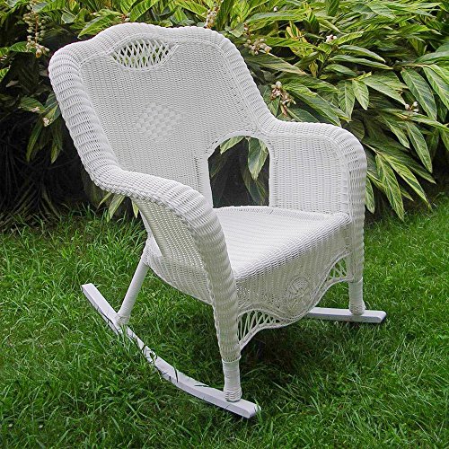 International Caravan Furniture Piece Resin Wicker Indoor/Outdoor Rocker