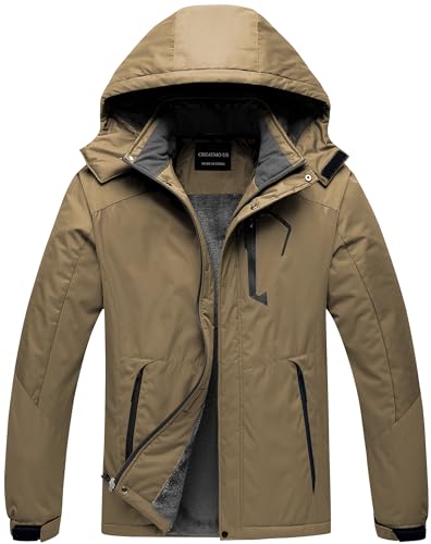 CREATMO US Men's Mountain Waterproof Ski Jacket Snowboard Jacket Windproof Snowboarding Jacket Warm Winter Coat Raincoat