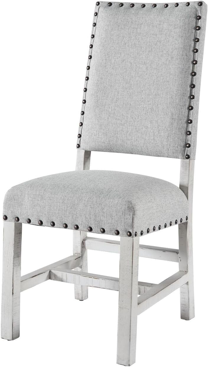 Picket House Furnishings Robertson White Fabric Back Side Chair (2 PER Pack)