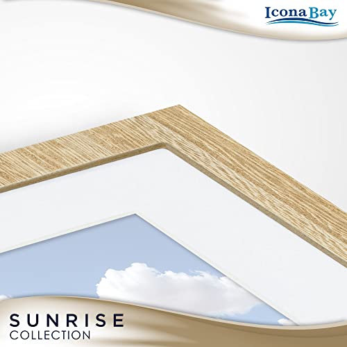 Icona Bay - 8x10 Mat to 5x7 White Picture Frame - Painted Solid One-Piece Wood Composite, Modern Farmhouse - Sunrise Collection