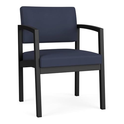 Lenox Steel Modern Fabric Guest Chair in Black/Adler Gray Flannel