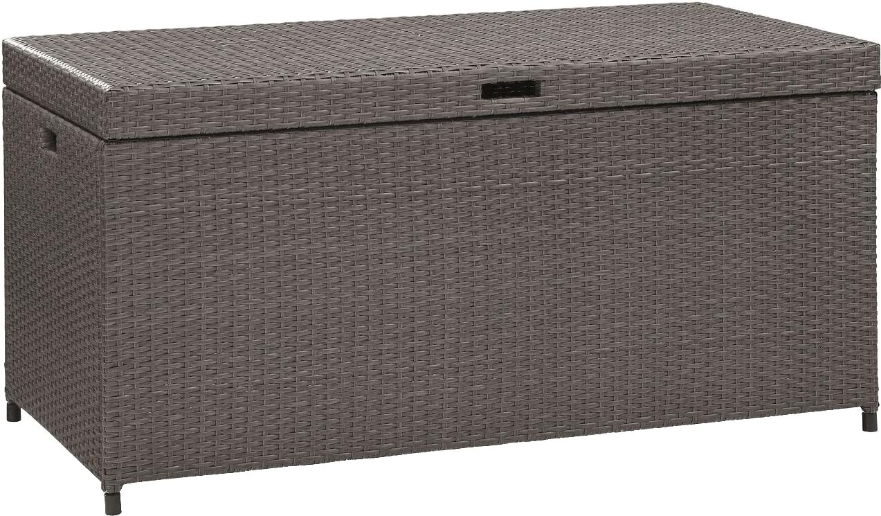 Crosley Palm Harbor Collection|Outdoor Wicker Storage Bin - Grey