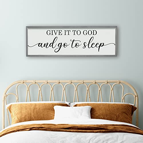 Houmury Framed Give it to God and Go to Sleep Signs 48