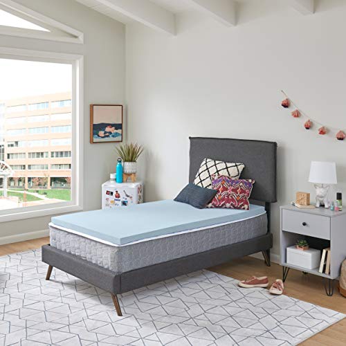 Sealy TrueForm 2 Inch Cal King Memory Foam Mattress Topper, Gel Infused Technology Contours to Body, Moisture Wicking Fabric for Cooling Sleep, Blue