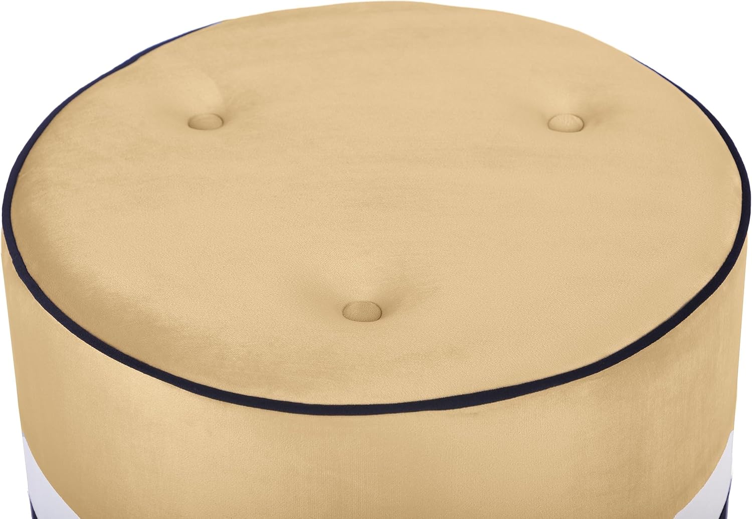 TOV Furniture Klondike Champagne & Black Velvet Ottoman