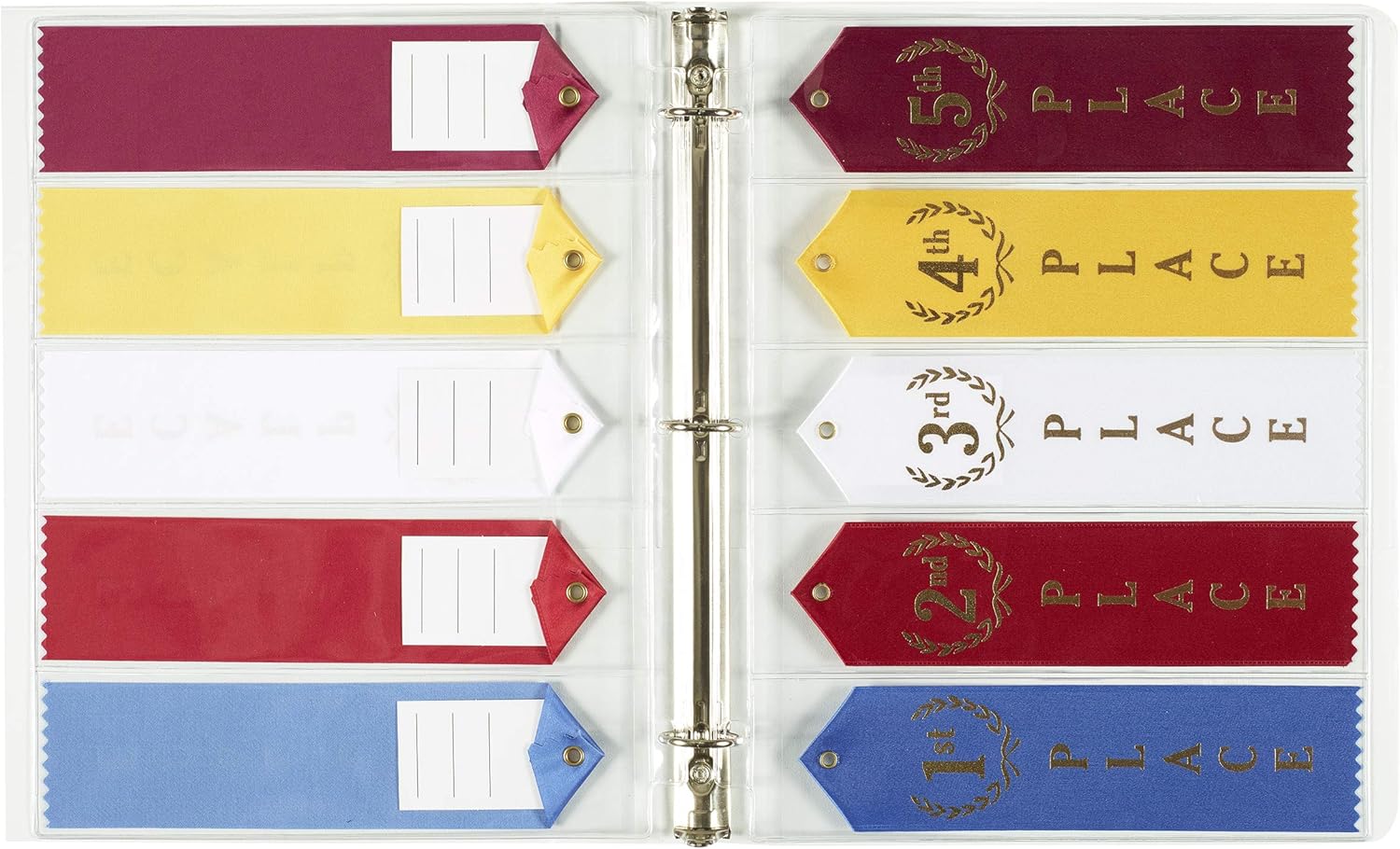 Award Ribbon Holder BINDER Organizer Display Storage Any Sport Contest Event Competition Ribbons Awards with 15 Pages Sheets and More
