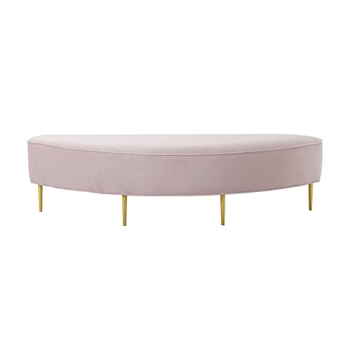 Tov Furniture Bianca Velvet Upholstered Bench (Cream, King)