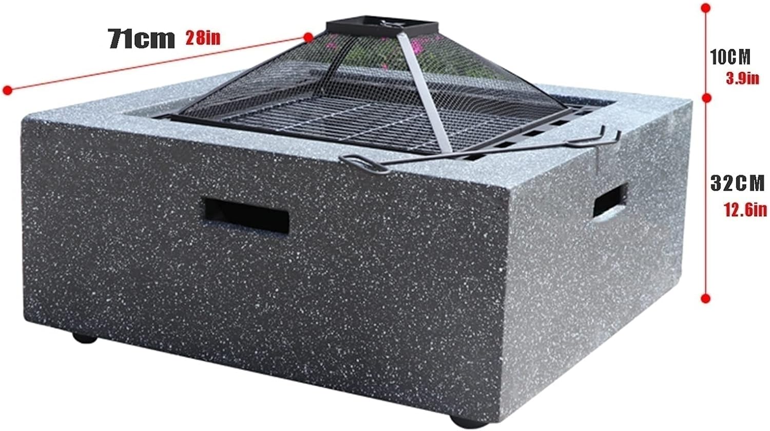 Outdoor Fire Pit Garden Wood-Burning Fire Pit BBQ Grill Table, Backyard Patio Patio Lawn Garden Outdoor Fireplace Wood-Burning Brazier, 71cm/28 (Size : Kit-2) ()