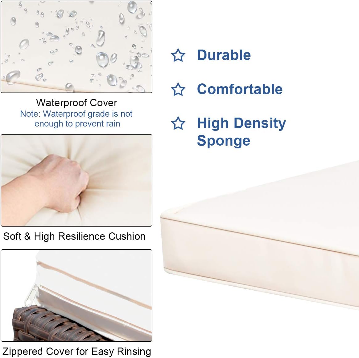 COSTWAY 3PCS Patio Rattan Wicker Bar Table Stools Dining Set Cushioned Chairs Garden