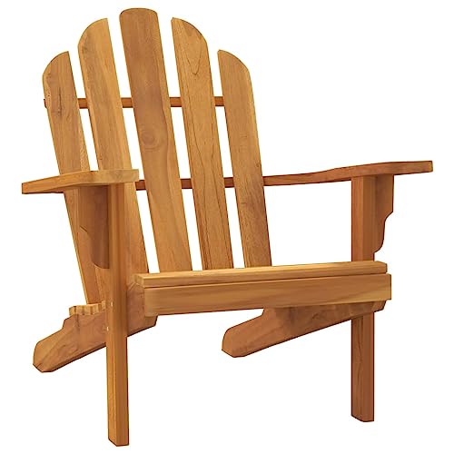 vidaXL Patio Adirondack Chair - Comfortable Outdoor Seating with Solid Teak Wood and High Backrest, Ideal for Garden, Backyard, Lawn, Deck, and Poolside - 31.1