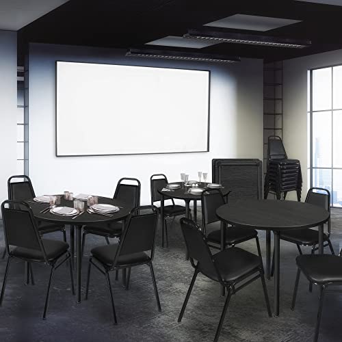 Regency Round Folding Breakroom Tables, Medium, Grey/Black