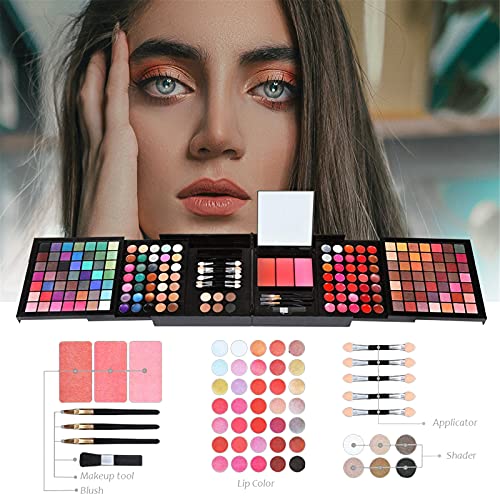 Pure Vie All-in-One Holiday Gift Makeup Set Cosmetic Essential Starter Bundle Include Eyeshadow Palette Lipstick Concealer Blush Mascara Foundation Face Powder - Makeup Kit for Women Full Kit