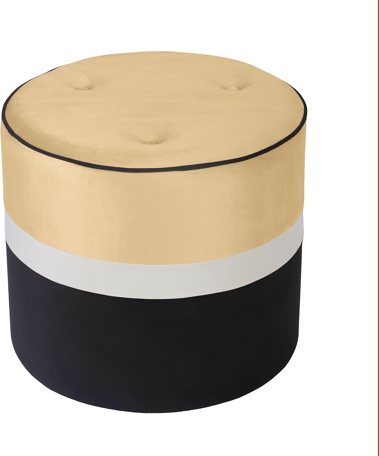 TOV Furniture Klondike Champagne & Black Velvet Ottoman
