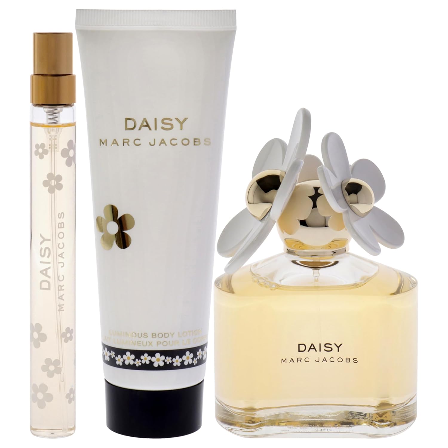 Marc Jacobs Daisy for Women - 3 Pc Gift Set 3.3oz EDT Spray, 0.33oz EDT Spray, 2.5oz Body Lotion