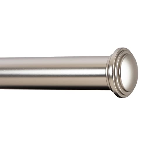 Ivilon Window Curtain Rod Decorative End Cap Design, 1 Inch Rod, 28 to 48 Inch. Brushed Nickel
