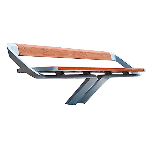 Outdoor Benches Modern Outdoor Bench Chairs, Outdoor Park Seats with Backrest, Patio Garden Yard Casual Bench with Designed Steel Frame and Legs, Brown Garden Bench