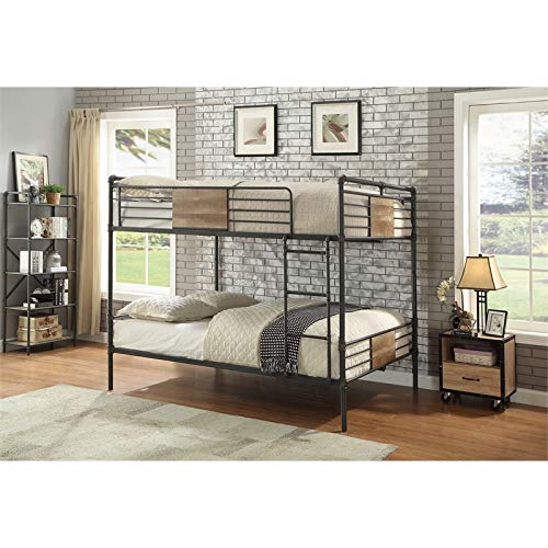 Acme Brantley Full XL Over Queen Metal Bunk Bed in Sandy Black