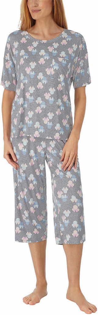 Disney Womens 2 Piece Capri Pajama Set (XX-Large, Minnie Mouse Grey)