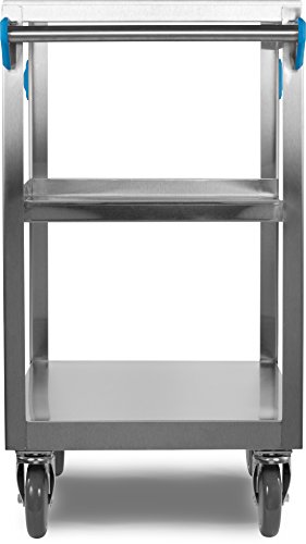 Carlisle FoodService Products Stainless Steel 3 Shelf Utility Cart, 15.5